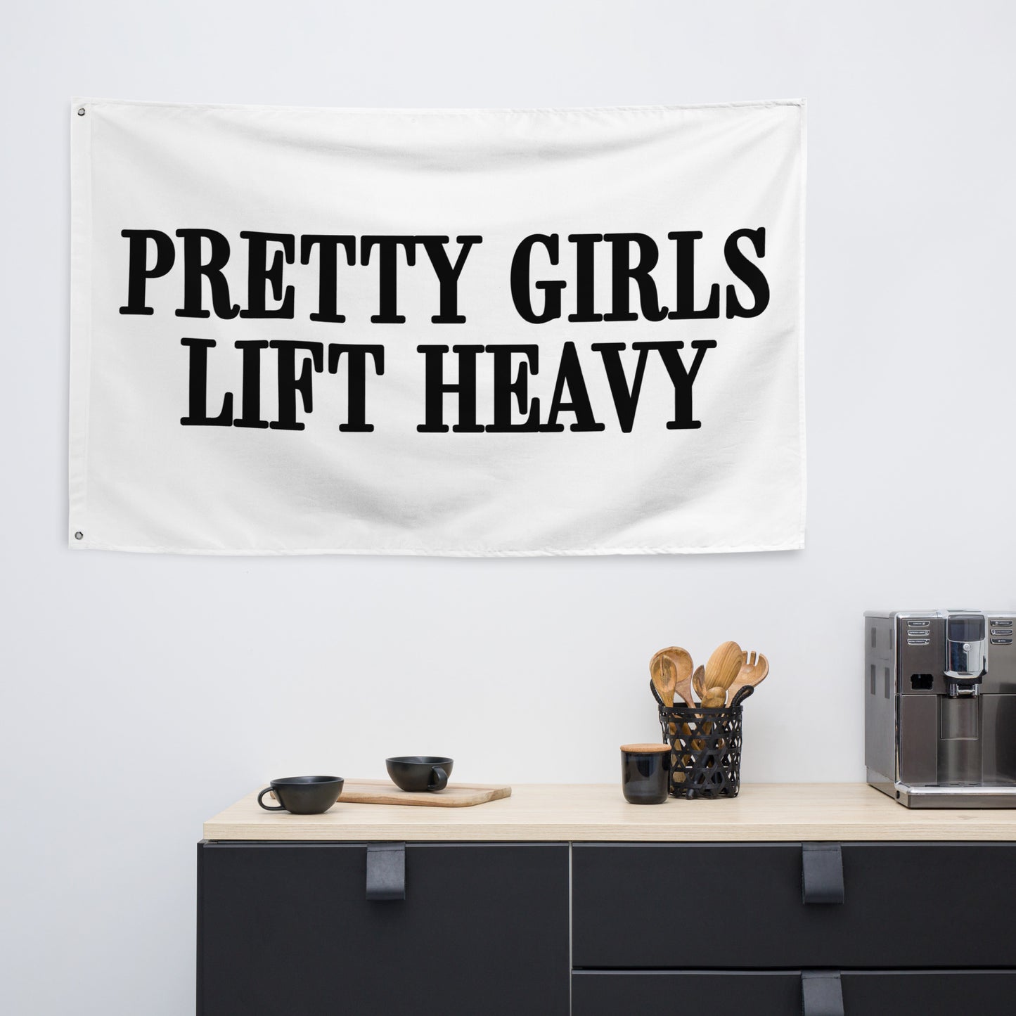 Pretty Girls Lift Heavy Flag