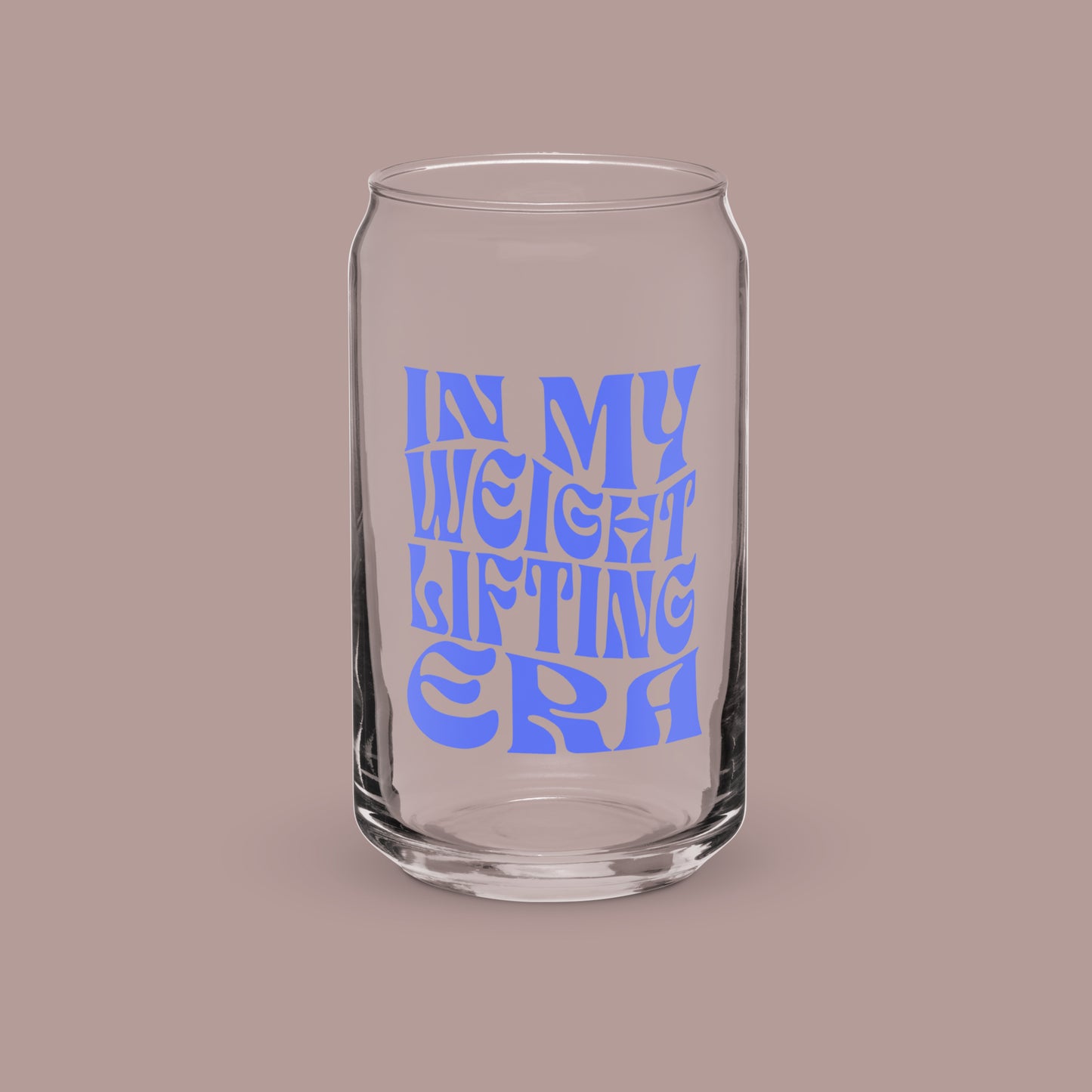 In my Weight Lifting Era Glass with Lid