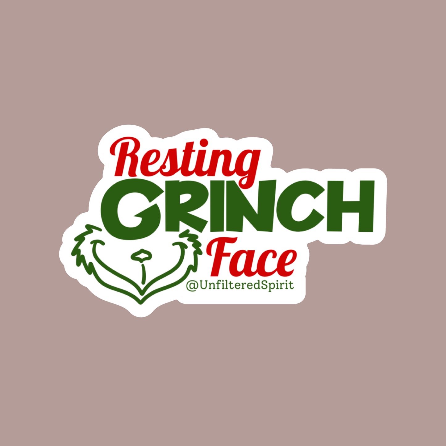 Resting Grinch Face Sticker