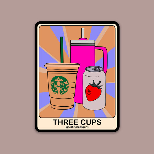 Three Cups Sticker